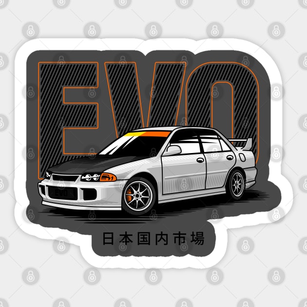 JDM car Mitsubishi Lancer evo Jdm Car Sticker TeePublic